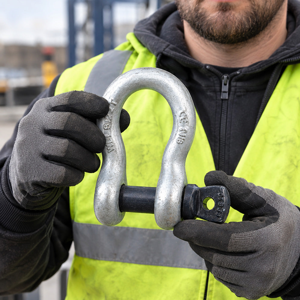 Blue Pin Bow Shackles with Screw Collar Pin Worker imag