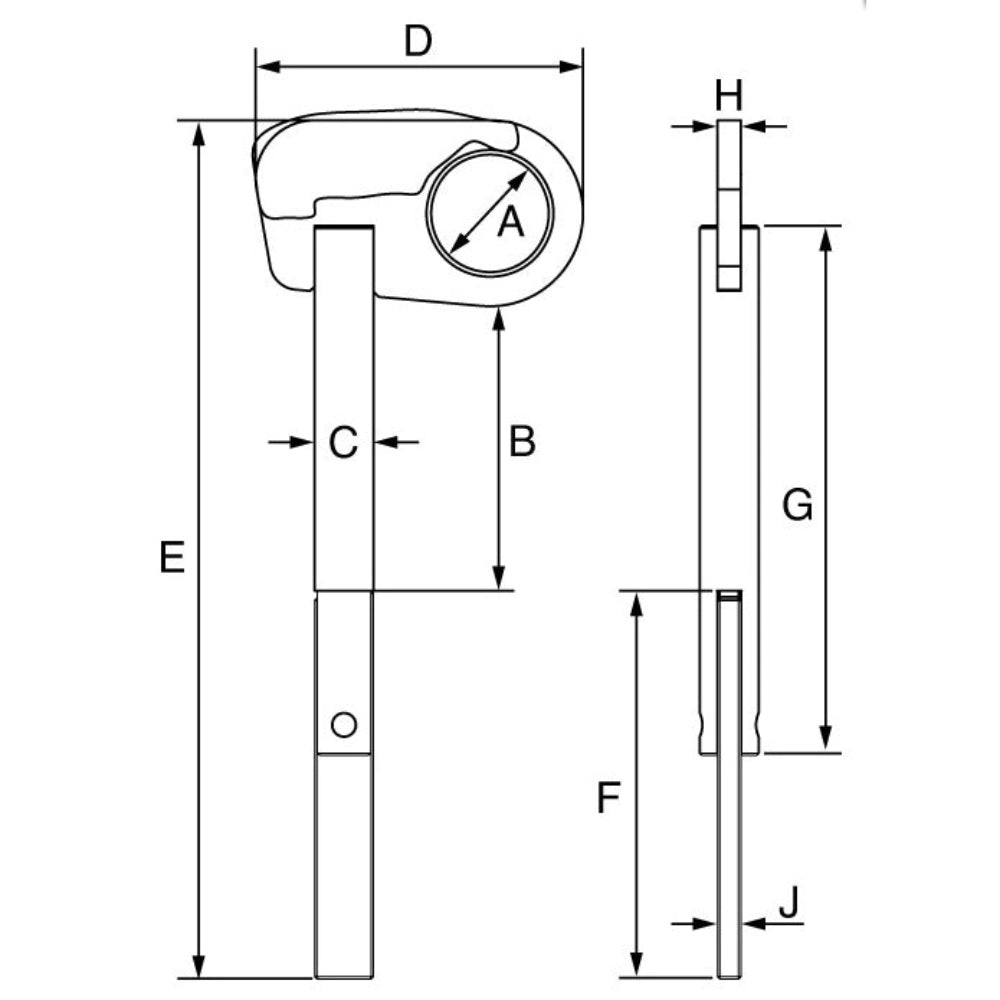Quick Release Manhole Lifting Pin technical drawing