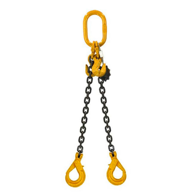 7.5 Ton Grade 8 Double Leg Chain Sling with Shorteners and Self-Locking Hooks