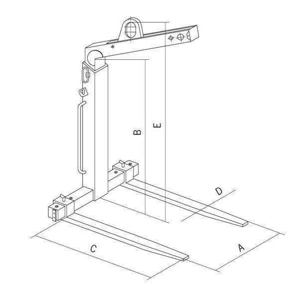 2000kg Camlok TKG-VHS Self Weight Balance Crane Forks