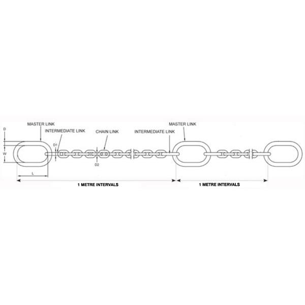 300kg Galvanised Pump Lifting Chain