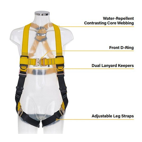 Guardian Series 2-Point Full Body Harness with Pass-Through Buckles