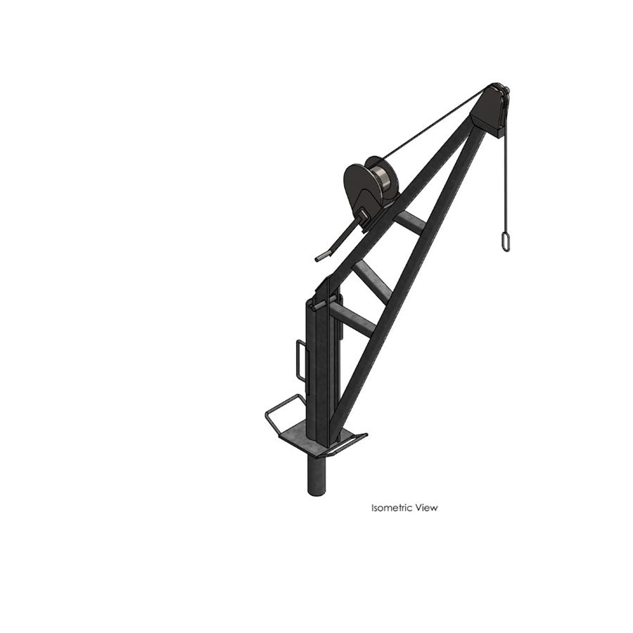 500kg WLL 1000mm Reach Winched Lean Over Davit