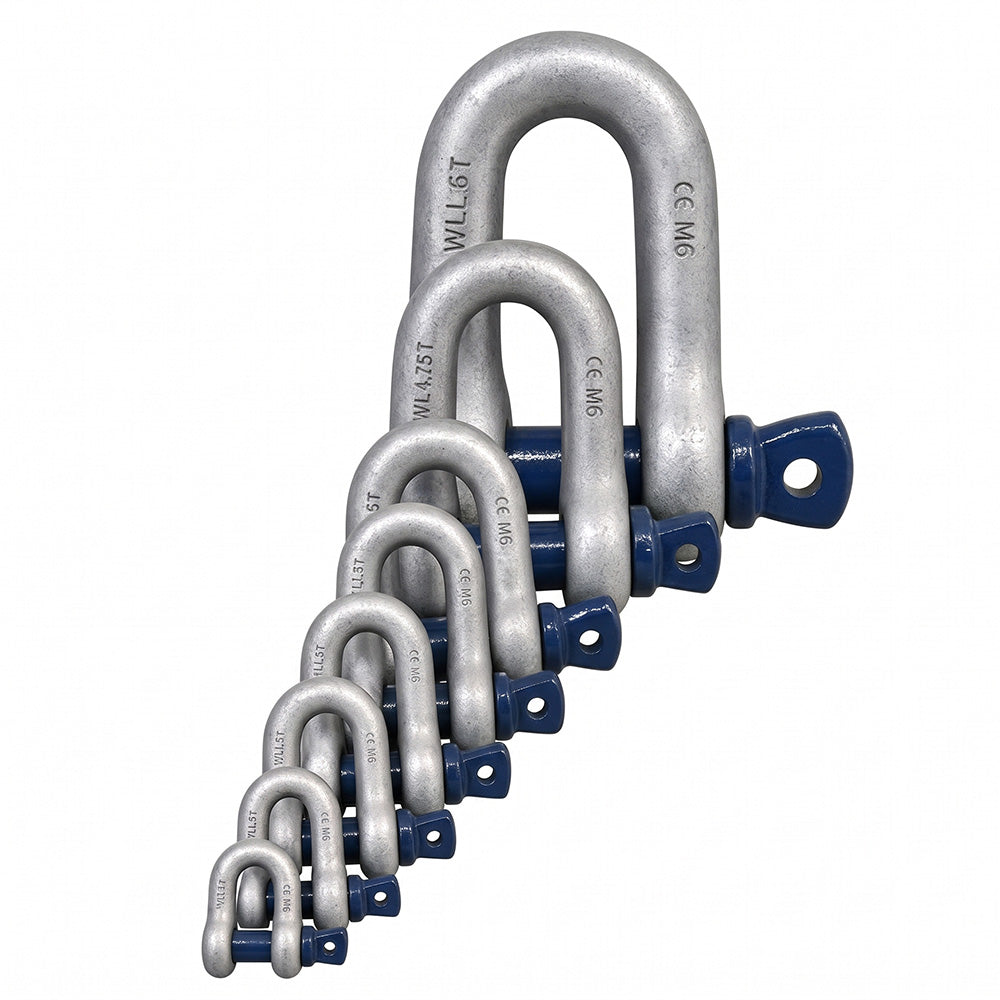 Blue Pin Dee Shackles with Screw Collar Pin size images