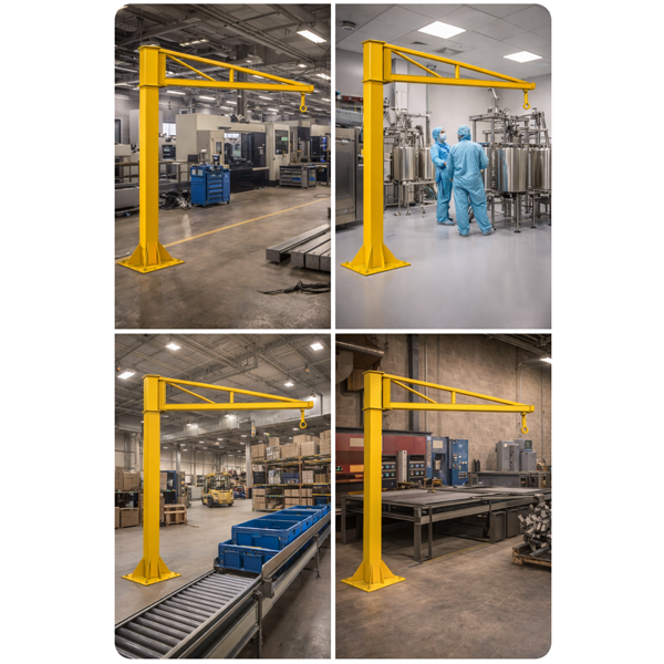 Freestanding Over-Braced Jib Crane – 3m Arm