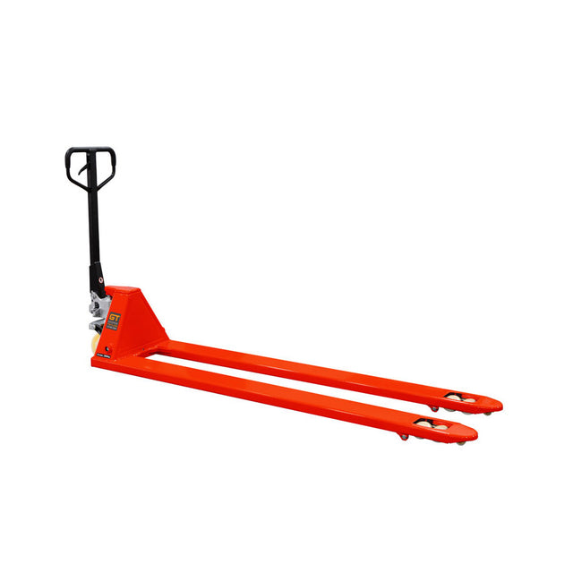 Orange GT PTLBF20 2,000kg long reach hand pallet truck on a white background
