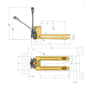GT Electric Pallet Truck Technical Drawing image
