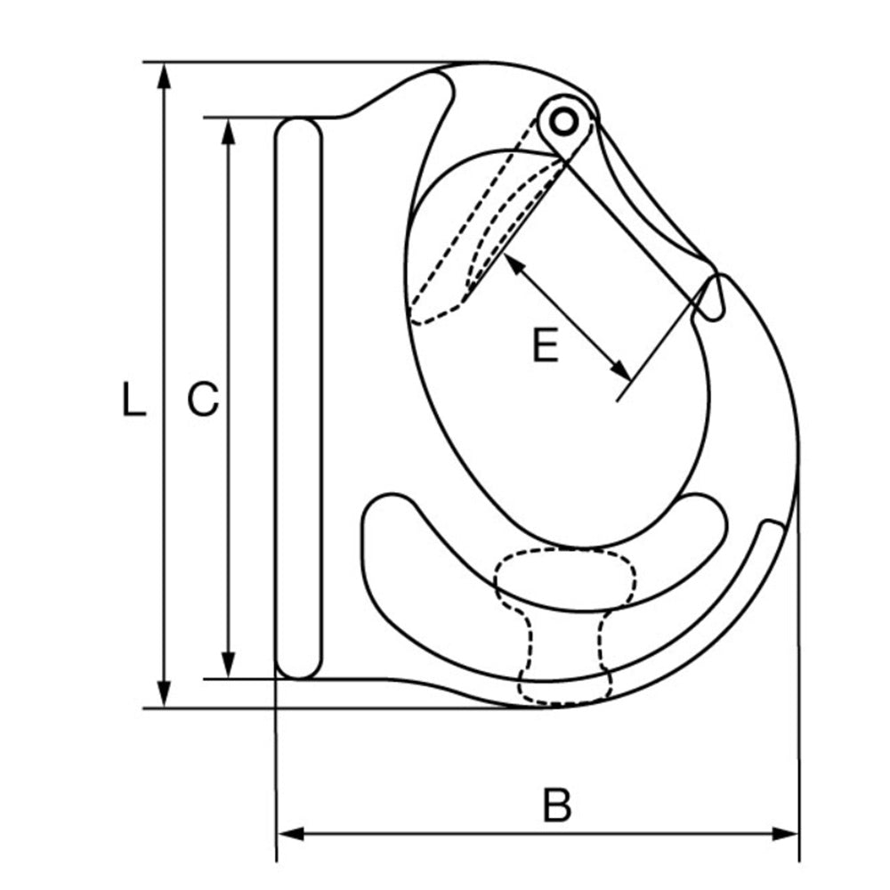 GT Cobra Weld On Hooks Technical drawing
