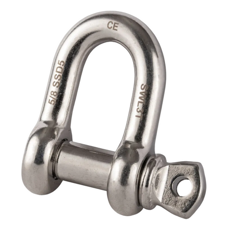 Stainless Steel Load Rated Screw Collar Pin Dee Shackle