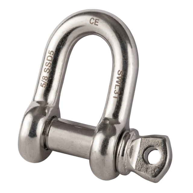Stainless Steel Load Rated Screw Collar Pin Dee Shackle
