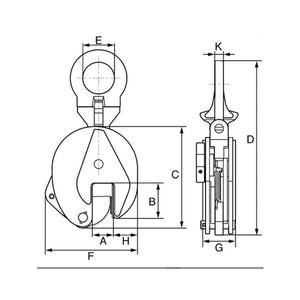 Viper Vertical Plate Lifting Clamp Technical drawing