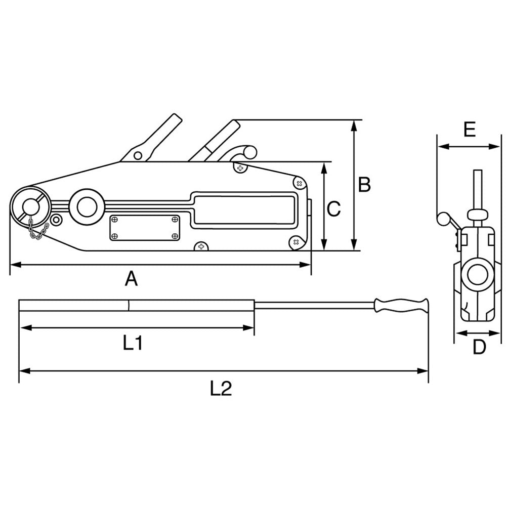 Viper Wire Rope Pulling Winch technical drawing
