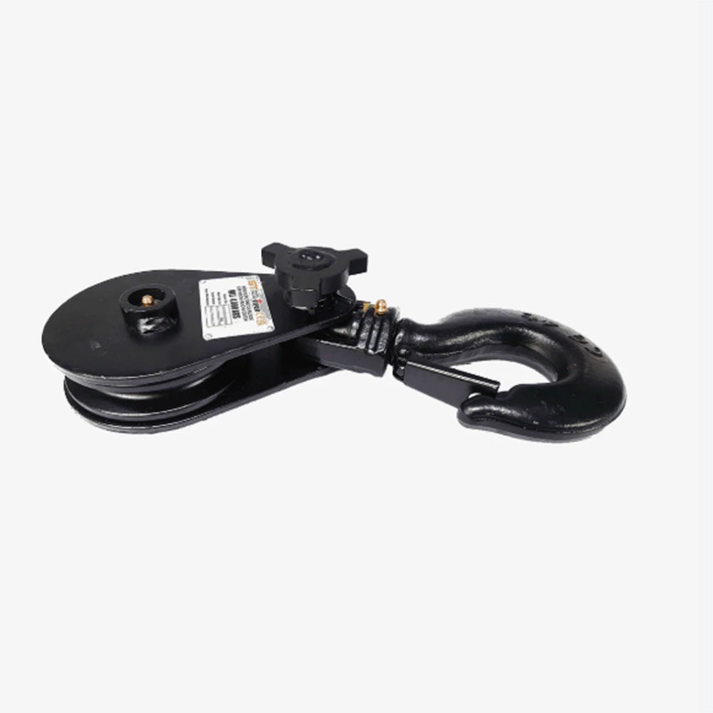 Viper Wire Rope Snatch Block with Hook Head side view