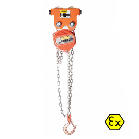 2 Ton William Hackett Combined Chain Hoist and Push Trolley - ATEX