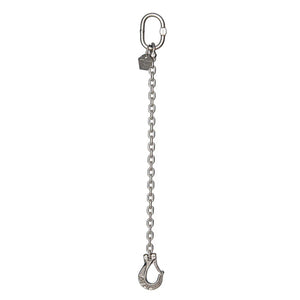 1.55 Ton Cromox Stainless Steel Single Leg Chain Sling with Clevis Sling Hook + Safety Course