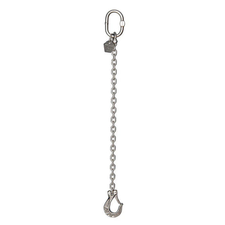 2.45 Ton Cromox Stainless Steel Single Leg Chain Sling with Clevis Sling Hook + Safety Course