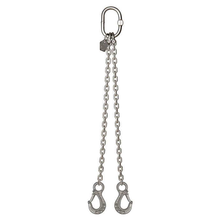 5.40 Ton Cromox Stainless Steel Double Leg Chain Sling with Clevis Sling Hooks