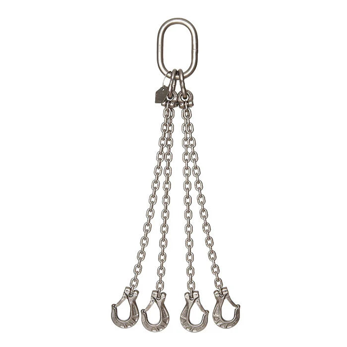 3.25 Ton Cromox Stainless Steel Four Leg Chain Sling with Clevis Sling Hooks + Safety Course