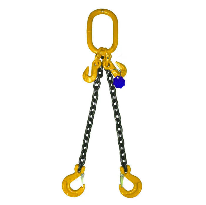 7.5 Ton Grade 8 Double Leg Chain Sling with Shorteners and Sling Hooks + Safety Course