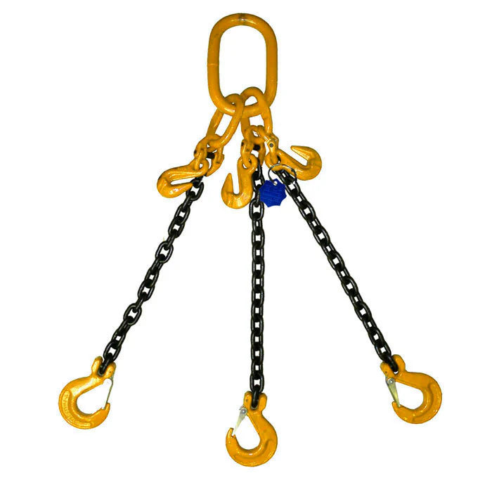 6.7 Ton Grade 8 Three Leg Chain Sling with Shorteners and Sling Hooks + Safety Course