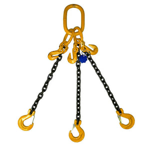 6.7 Ton Grade 8 Three Leg Chain Sling with Shorteners and Sling Hooks + Safety Course