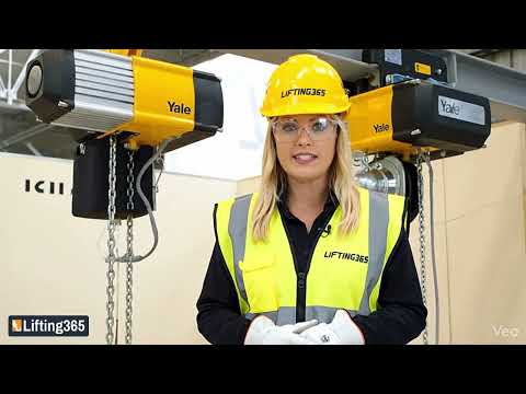 electric chain hoist lifting load demonstration