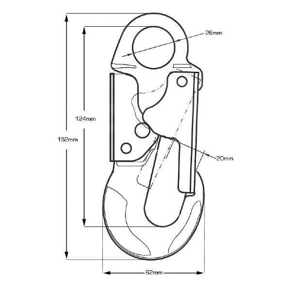 Guardian Alloy Snap Hook with Double gate and 20mm Gate Opening