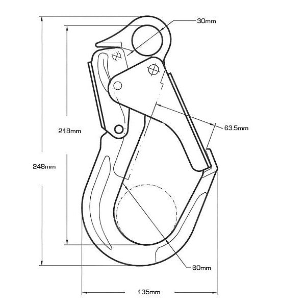 Guardian Alloy Scaffold Snap Hook with Double and 65mm Gate Opening