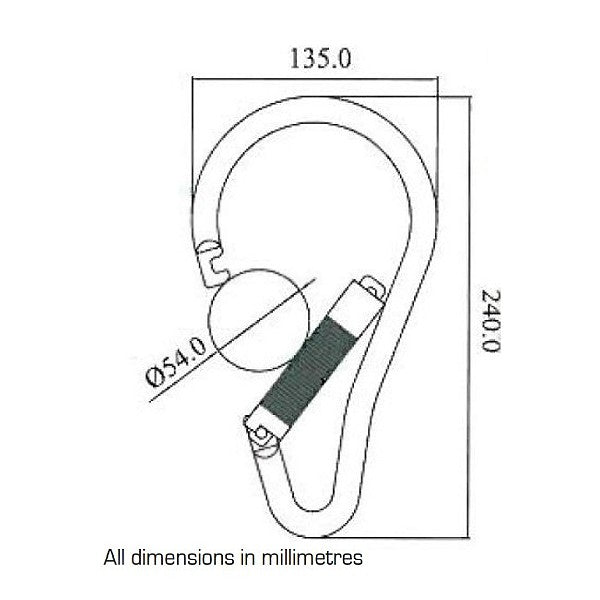 Guardian Alloy Scaffold Hook Connector with Twistlock and 55mm Gate Opening