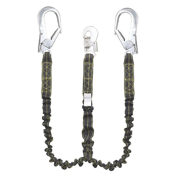 Kratos Revolta Forked Expandable Webbing Lanyard - Shock Absorbing - Oil, Water, & Dirt Repellent