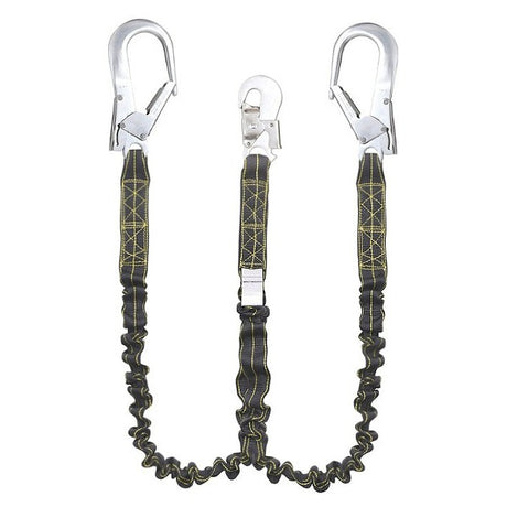 Kratos Revolta Forked Expandable Webbing Lanyard - Shock Absorbing - Oil, Water, & Dirt Repellent