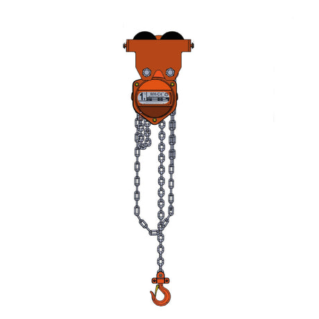 1 Ton William Hackett Combined Chain Hoist and Push Trolley