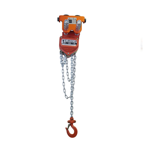 1 Ton William Hackett Combined Chain Hoist and Push Trolley