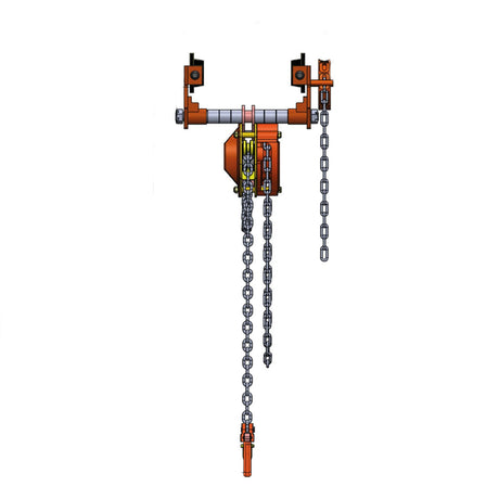 1 Ton William Hackett Combined Chain Hoist and Push Trolley