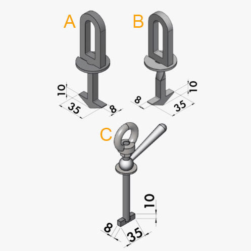 Probst Manhole Cover Lifter Keys (x2)