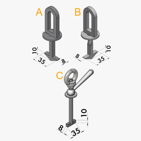 Probst Manhole Cover Lifter Keys (x2)