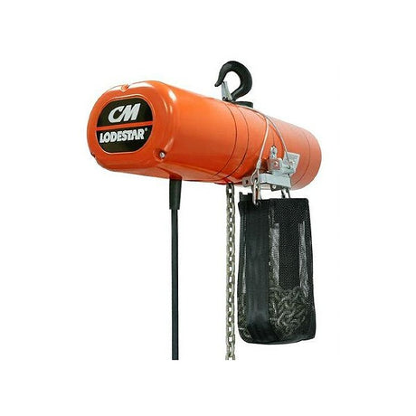 CM Lodestar 230v Electric Chain Hoist with Top Hook & Chain Bag