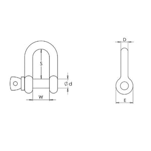 2 Ton Dee Shackle for Pump Lifting Chain - Stainless Steel