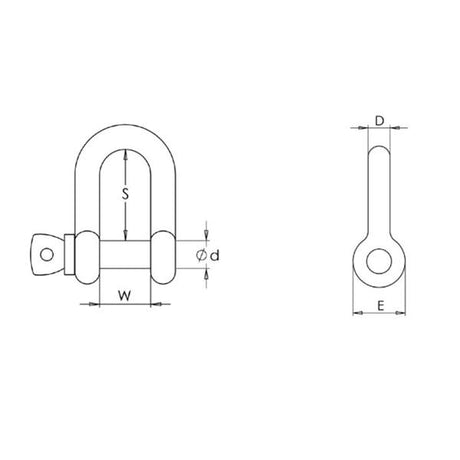 2 Ton Dee Shackle for Pump Lifting Chain - Stainless Steel