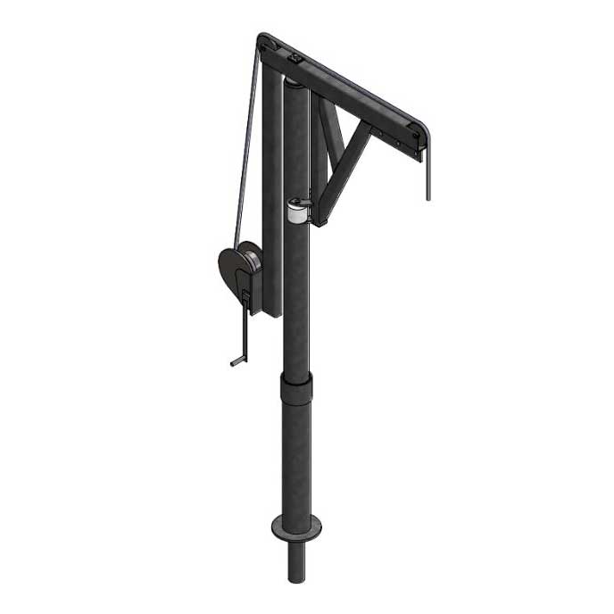 500kg WLL 760mm Reach Wimched Spilt Pole Davit