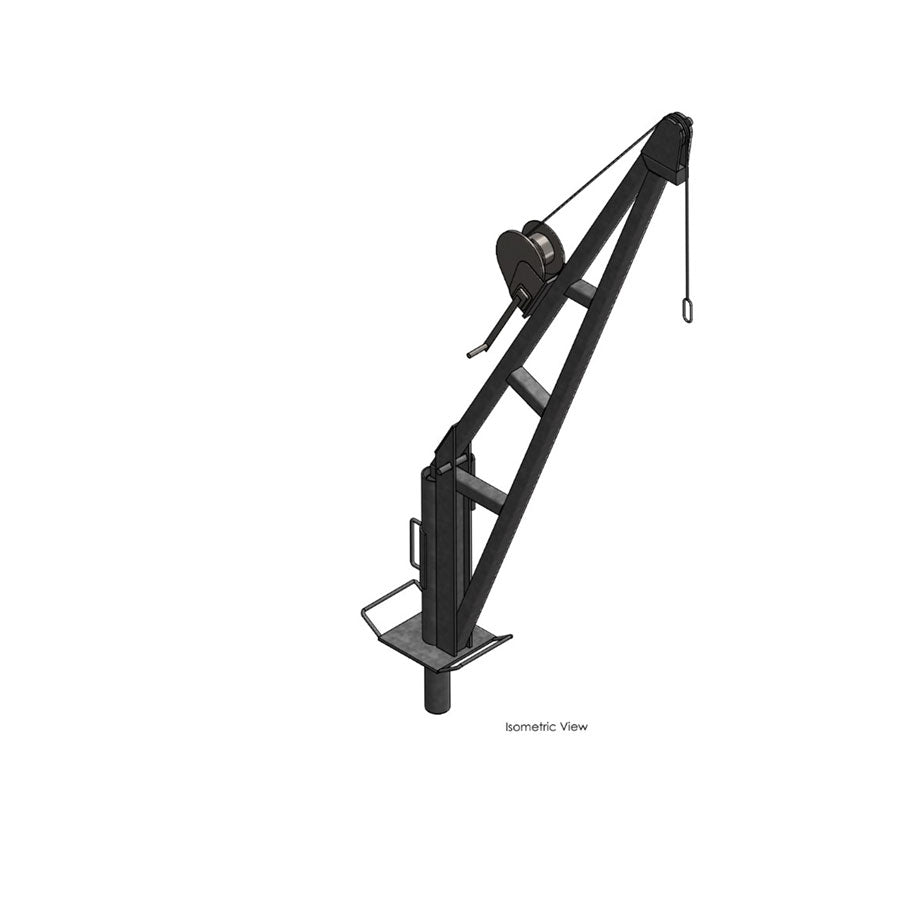 1000KG WLL 1070mm Reach Winched Lean Over Davit 
